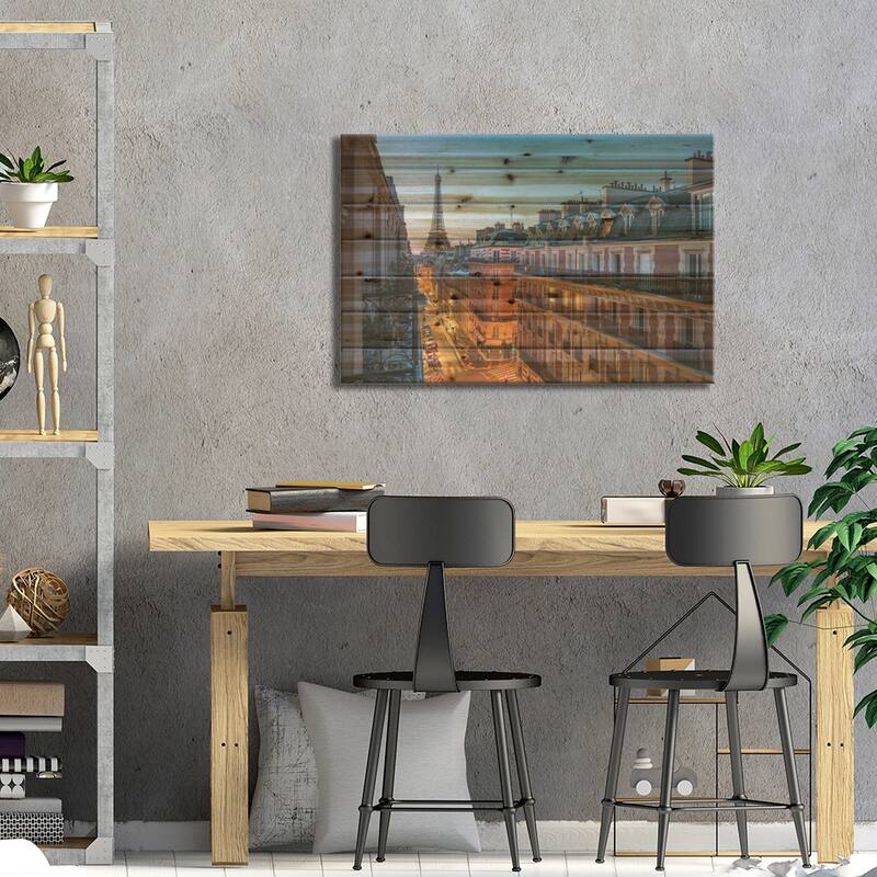 Balcony With A View Print On Wood by Jan Becke - Multi-Color