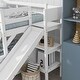 preview thumbnail 7 of 7, White Twin Over Full Pine Bunk Bed with Drawers, Slide, Shelves, Convertible