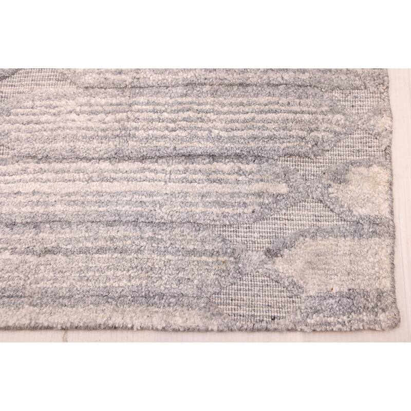 ECARPETGALLERY Hand Loomed Elysian Grey Silk Rug - 6'7 x 9'8