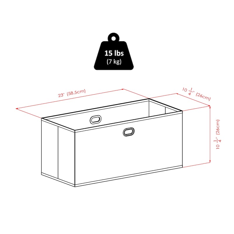 Torino 4-Pc Storage Shelf with 3 Foldable Fabric Baskets, Espresso and Black - 25.2 x 11.22 x 42 inches