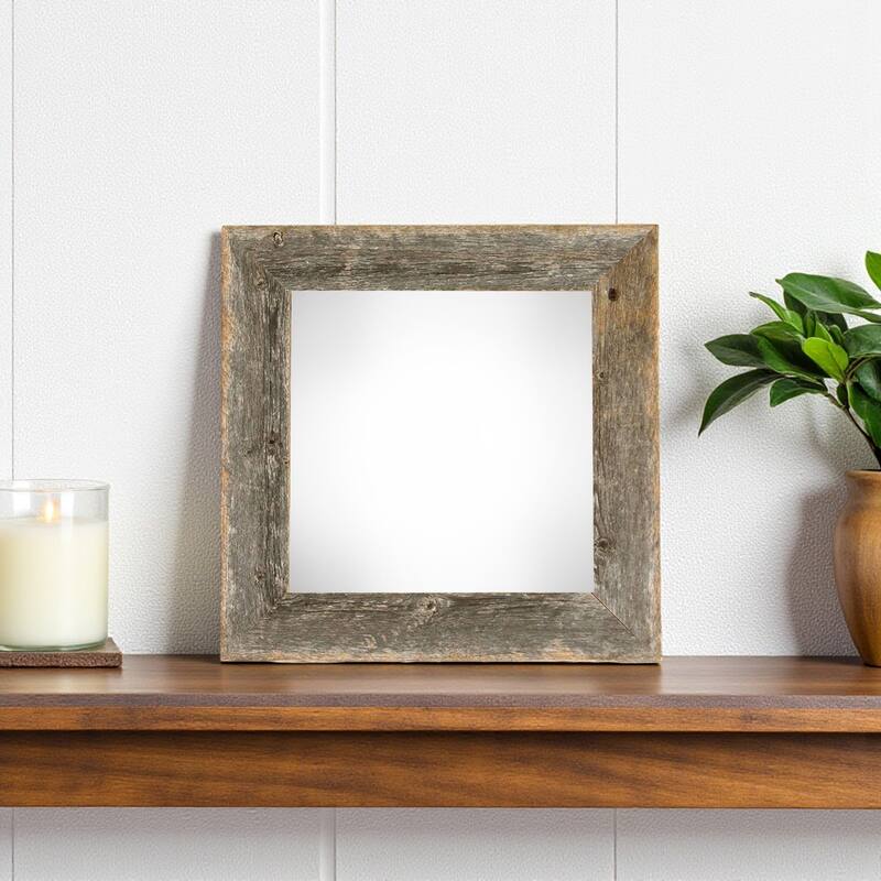 HomeRoots 12" x 12" Black Solid Wood Tabletop Picture Frame - Natural Weathered Gray