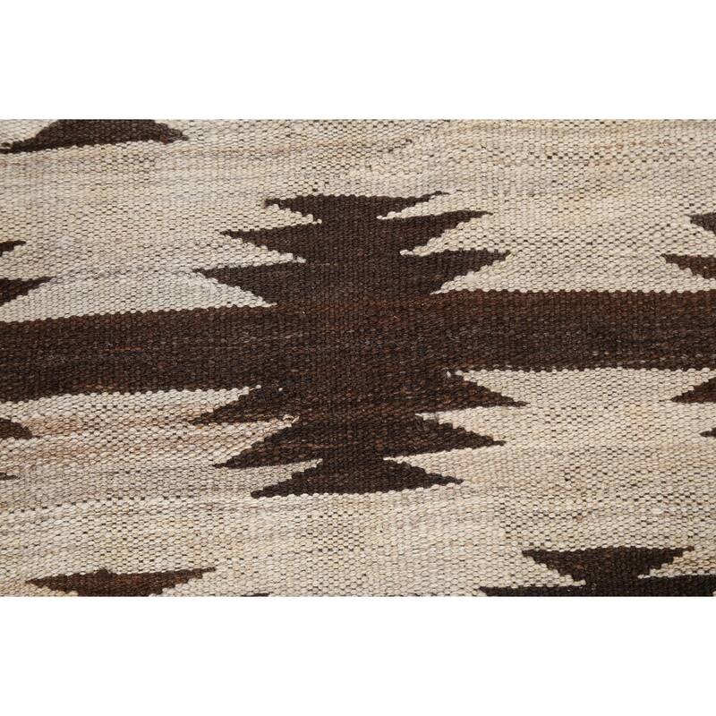 Natural Dye Tribal Kilim Contemporary Area Rug Flat-weave Wool Carpet - 4'9" x 6'7"
