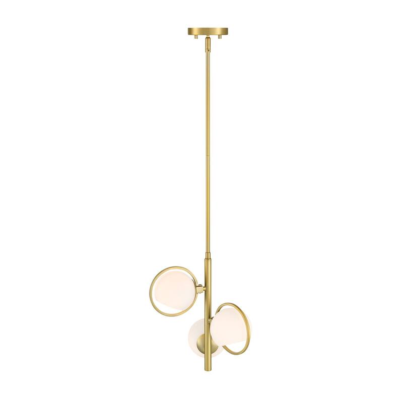 Teatro 15 in. 3-Light Brushed Gold Modern Pendant Light