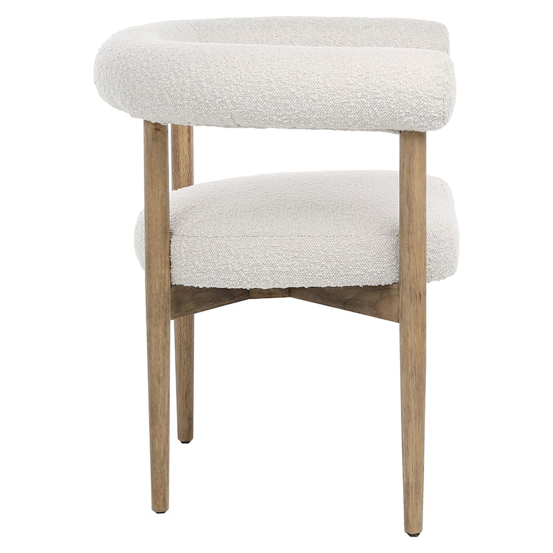 Magnolia Boucle Upholstered Dining Chair, Off White