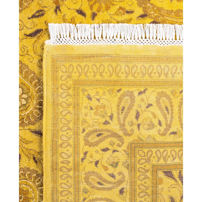 Overdyed One-of-a-Kind Hand-Knotted Area Rug - Yellow - 5' 9" x 8' 4"