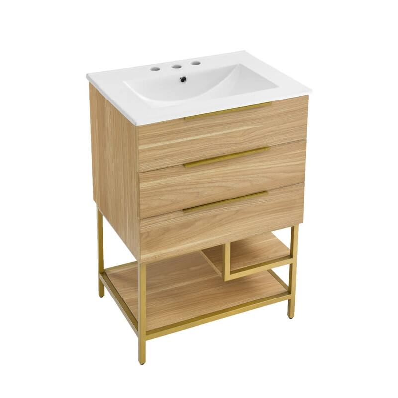 Swiss Madison SM-BV380-3 Carre 24" Free Standing Single Basin Vanity