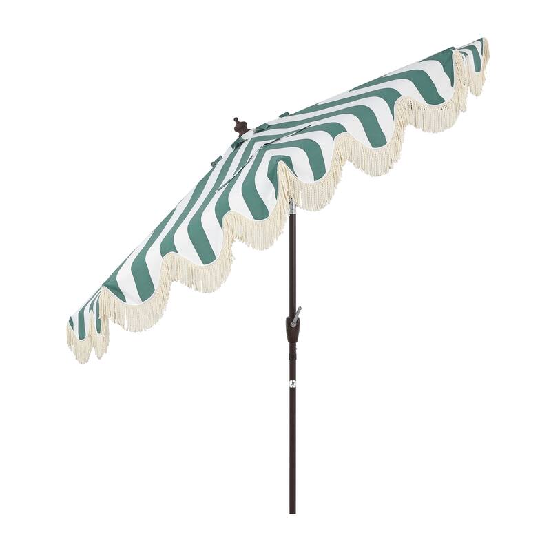 9ft Half Market Umbrella, Scalloped, Crank, Tilt, UV, by JONATHAN Y