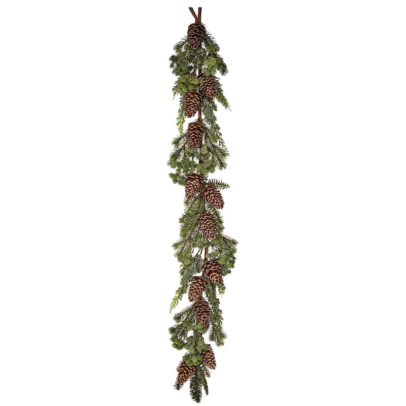 48" Natural Touch Pine Spruce W/Pinecones Garland - Green Brown - 48-Inch