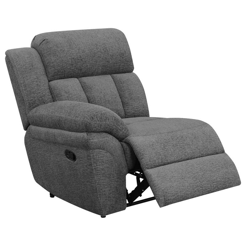 Bahrain Transitional Fabric Upholstered Tufted Back Power Sofa Charcoal