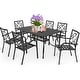 preview thumbnail 9 of 12, SUNCROWN Outdoor Patio 5/7 Piece Steel Dining Sets Metal Slatted Table and Stackable Chairs Powder Coated Frame