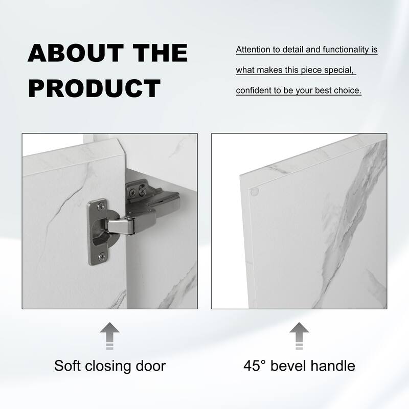 ARTCHIRLY 16/20/24/30/36 Inch Bathroom Vanity With Sink, Floating Bathroom Vanity With Soft Close Door
