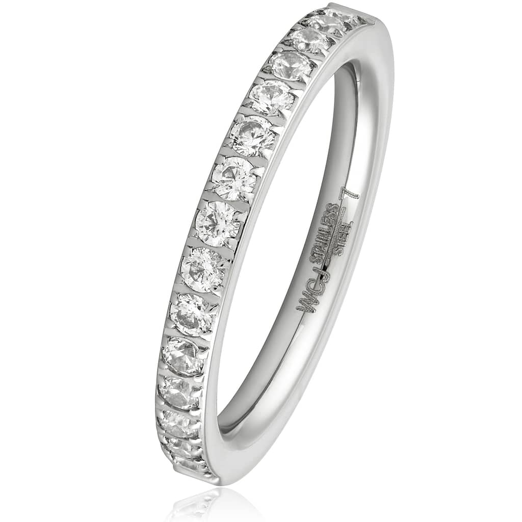 Women's Cubic Zirconia Stainless Steel Band
