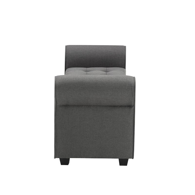 Porthos Home Wena Storage Bench, Rolled Armrests, Fabric Upholstery