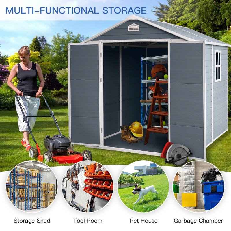 Installed 6 ft. W x 8 ft. D Plastic Shed with Vents (48 sq. ft.)