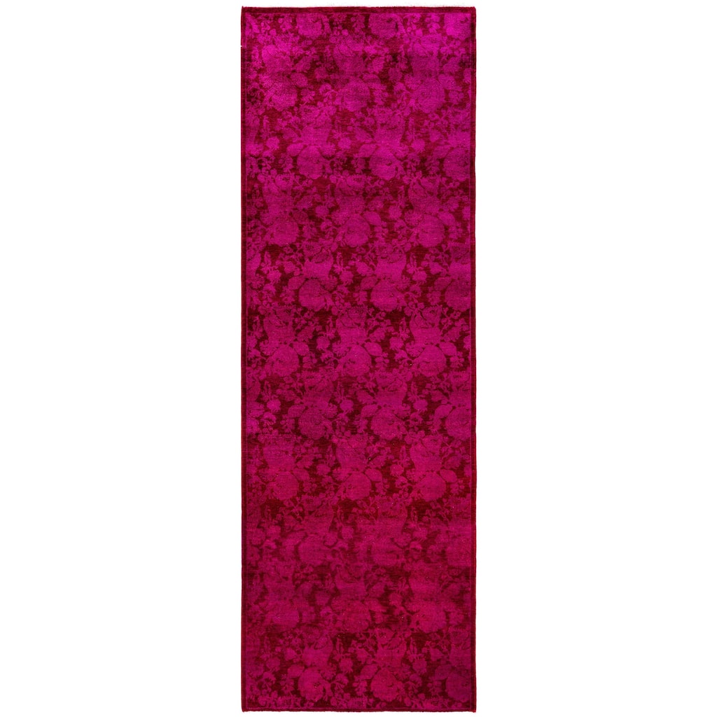 Overdyed One-of-a-Kind Hand-Knotted Area Rug - Pink - 2' 7" x 8' 1"