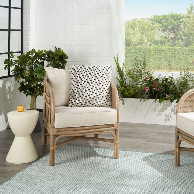 Cartier Outdoor Pillows Loop Dots Throw Pillow by Havenside Home - 18" x 18" - Black