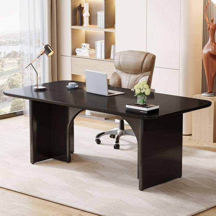 Modern Executive Desk with Arch Design for Home Office Computer or Gaming
