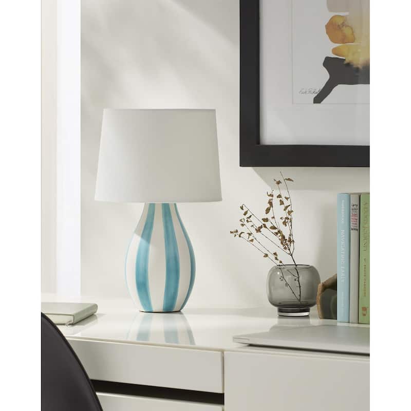Livabliss Melbu Traditional Accent Table Lamp - 14"H x 9"W x 9"D - Teal