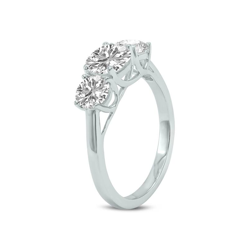 Marquee 1.50 Carat TW Three Stone Lab Grown Diamond Ring in 14K White Gold