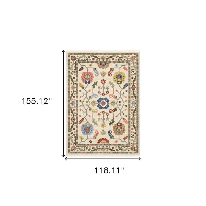 HomeRoots Oriental Traditional Rectangle Area Rug