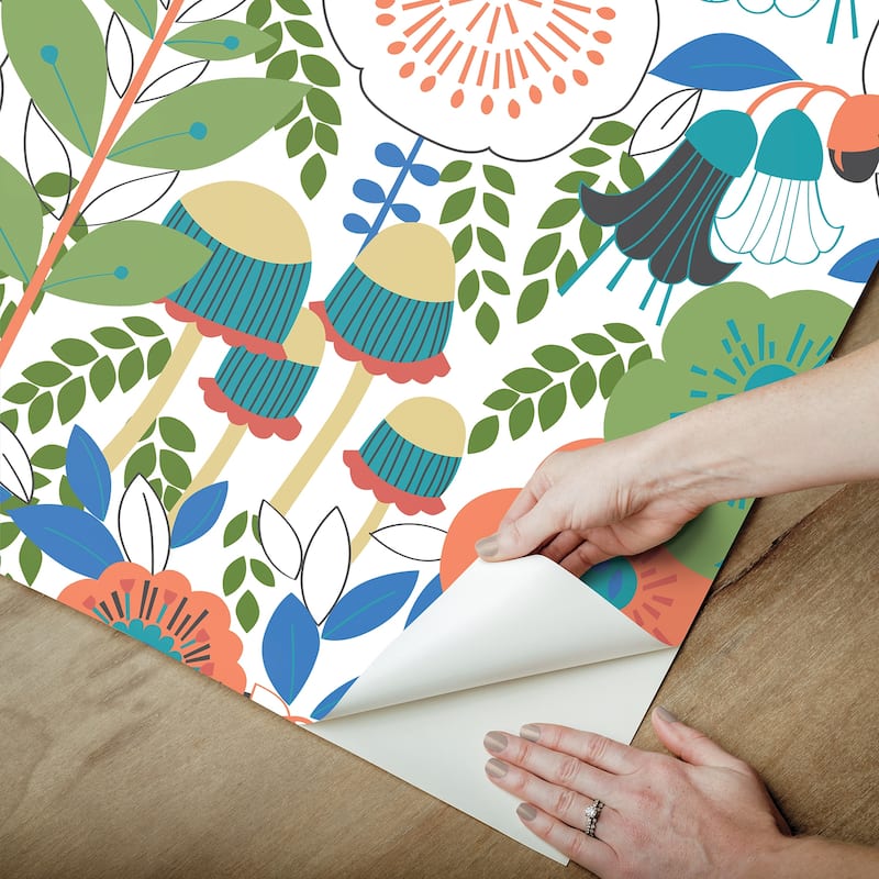 Megan Carter Dream Garden Off White Peel and Stick Wallpaper