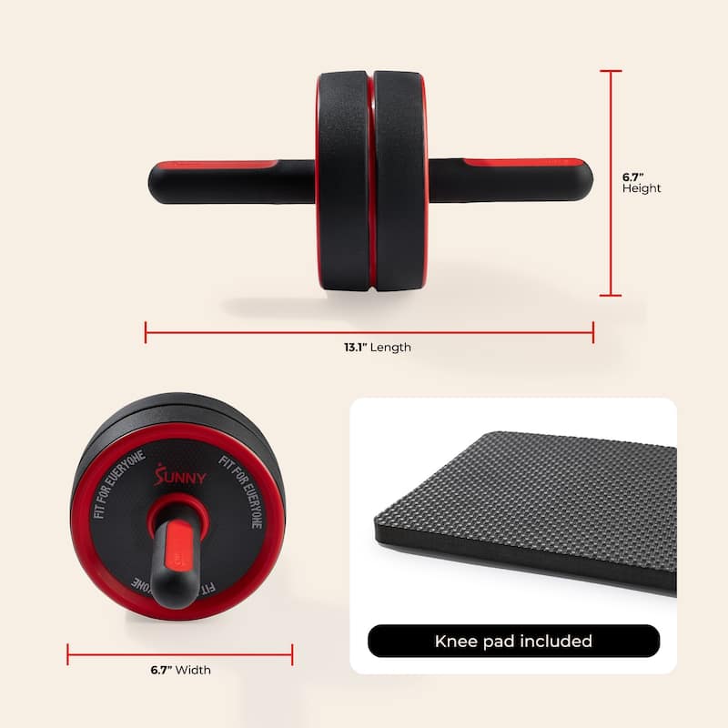 Sunny Wide Ab Core Roller Wheel & Knee Pad - NO. 090