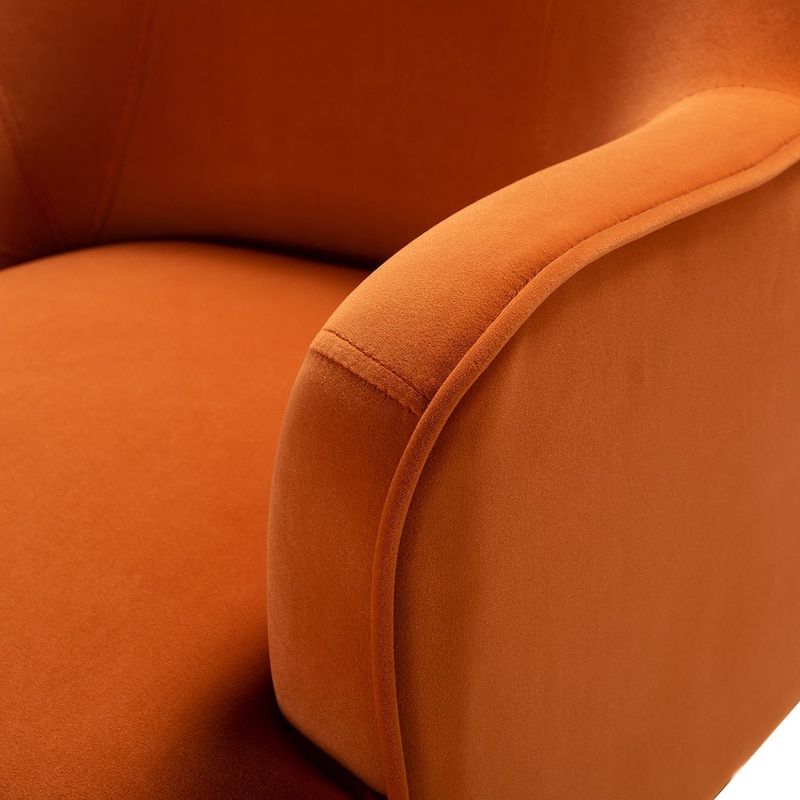 Barbara Modern Velvet Accent Chair for Bedroom with Metal Legs by HULALA HOME