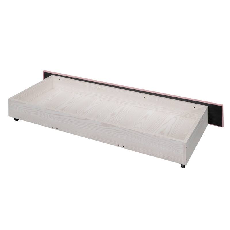 Queen Size Storage Bed Velvet Upholstered Platform Bed with a Big Drawer