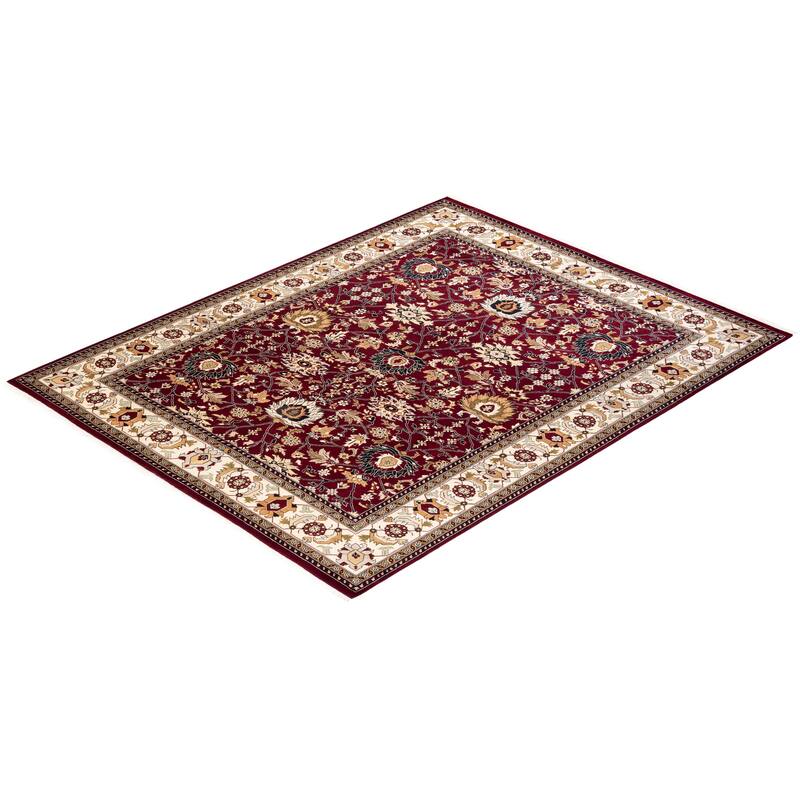 Overton Hand Knotted Wool Vintage Inspired Traditional Mogul Red Area Rug - 8' 2" x 10' 1"