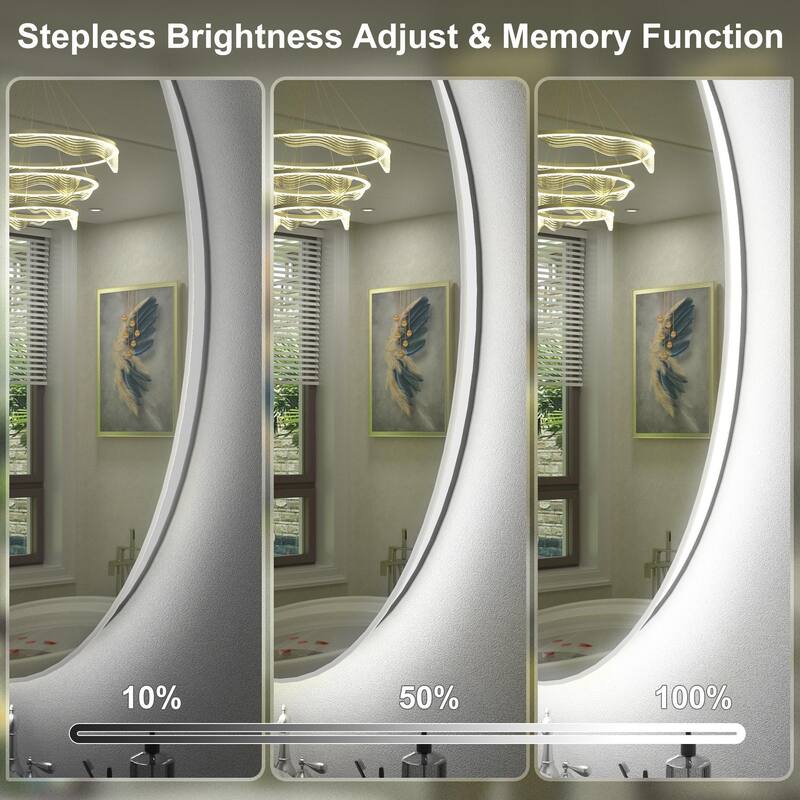 KIOTEE Oval Backlit LED Lighted Anti-Fog Bathroom Vanity Mirror with ETL and 3-Year Warranty