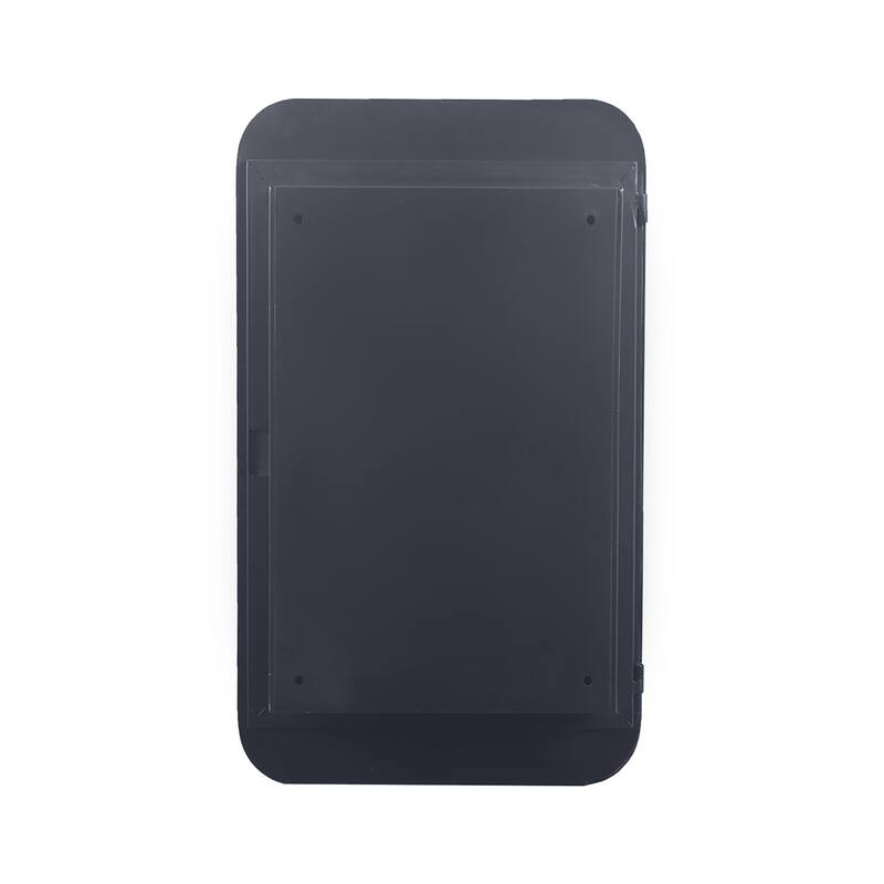 Recessed Black Metal Framed Medicine Cabinet with Mirror, Adjustable Shelves, Wall Mirror Storage for Bathroom