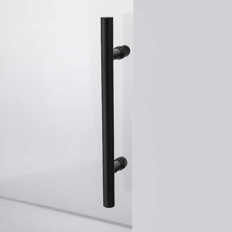 Villena 68" W x 78" H Single Sliding Shower Door,Matt Black - 68 inches