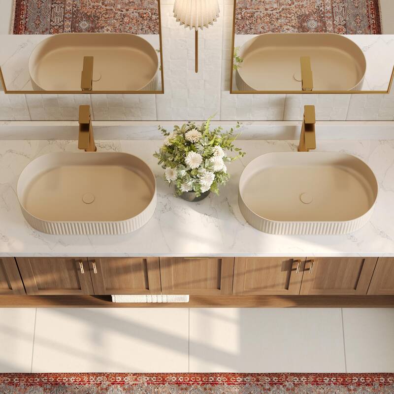 GRANDJOY Modern Vessel Sink Faucet with Spot Resistant Surface