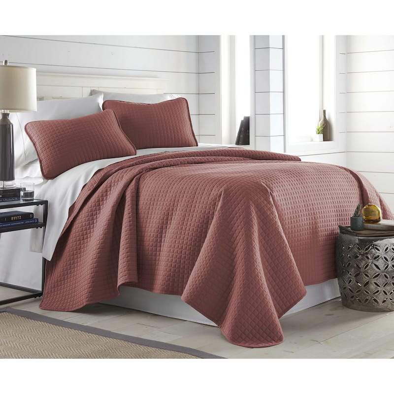 Oversized Solid 3-piece Quilt Set by Southshore Fine Linens - Marsala - Twin - Twin XL