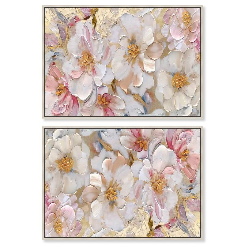 Pink Porcelain Purse and Perfume Canvas by Art Remedy - 12" x 12" - Gold