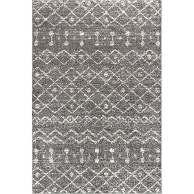 JONATHAN Y Izil Moroccan Beni Souk Area Rug - 8 X 10 - Gray/Cream