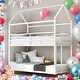 preview thumbnail 1 of 7, Modren Twin over Twin House Bunk Bed With Metal Frame and Built-in Ladder for Bedroom