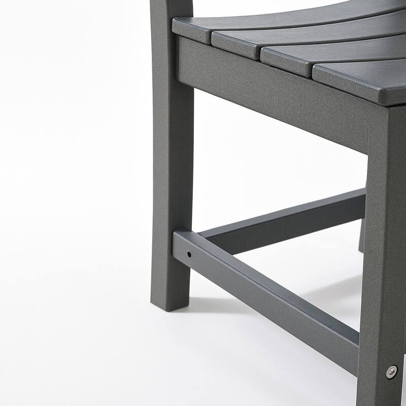 Armless Outdoor Chairs - HDPE Material Set of 2, Weather Resistant
