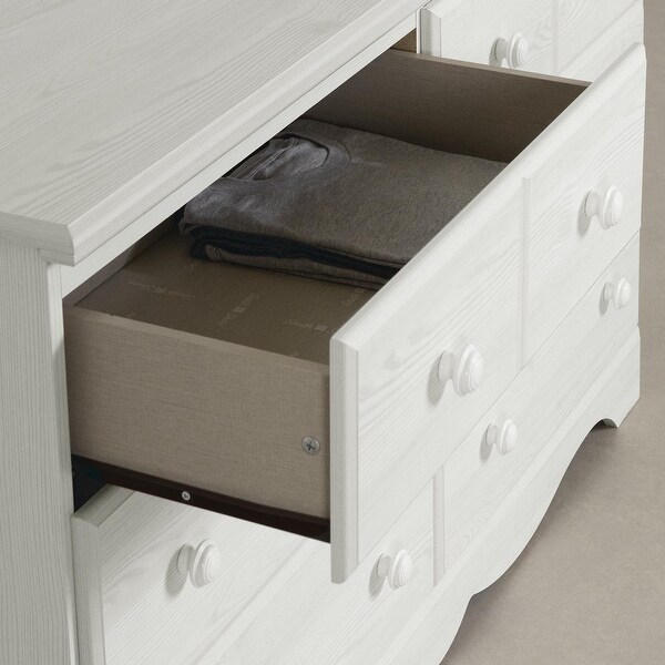 6 Drawer Dresser Summer Breeze White Pine