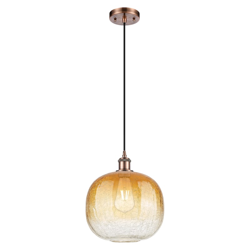 Innovations Lighting Endless Possibilities Ballston - Brookhaven Sphere - 1 Light 11" Cord Hung Mini Pendant - Antique Copper/Amber