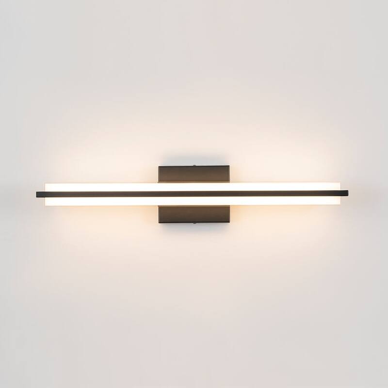 Contemporary Dimmable LED Rectangular Vanity Wall Sconce 24.6in