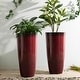 preview thumbnail 3 of 47, Glitzhome 30"H Set of 2 Oversized Gradient Cobalt Blue/Turquoise/Red Tall Plastic Planter