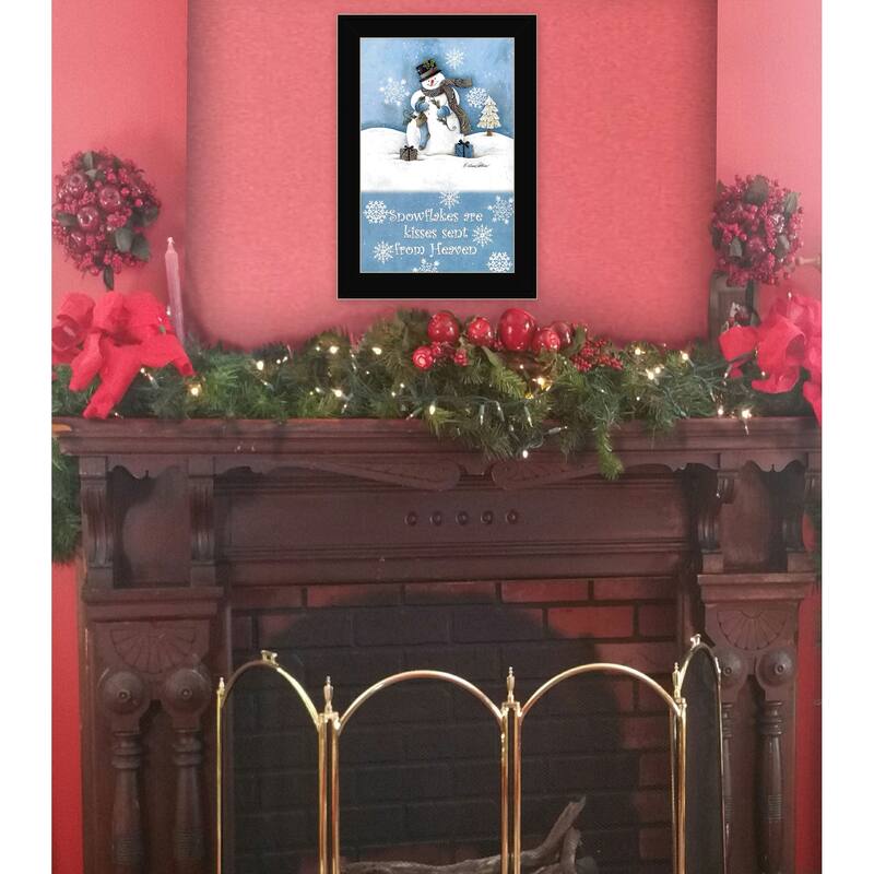 TrendyDecor4U Contemporary "Trendy Snowman" Framed Print Wall Art by Diane Arthur
