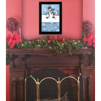 TrendyDecor4U Contemporary "Trendy Snowman" Framed Print Wall Art by Diane Arthur