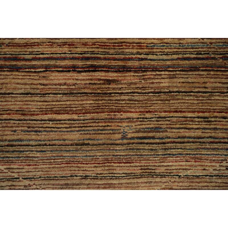 Hand Knotted Oriental 100% Wool Carpet Modern Contemporary Beige & Ivories Gabbeh Area Rug - 5' 7'' X 4' 2''