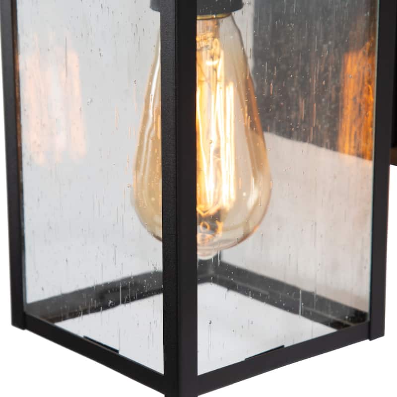 Bern Modern 1-light Rectangle Matte Black Outdoor Wall Sconce - L 6"x W 6.5"x H 10.5"