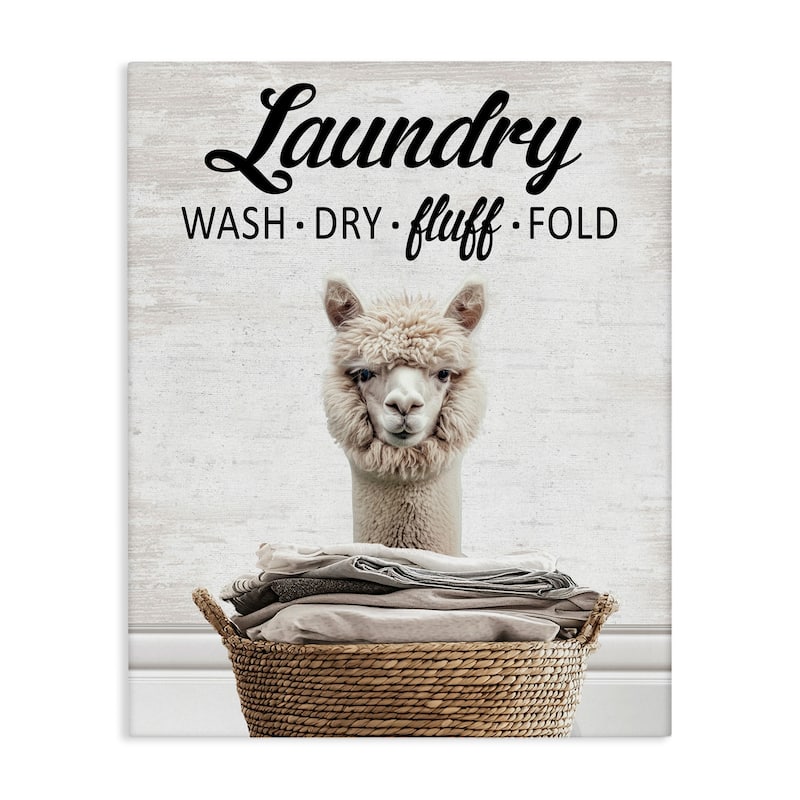 Stupell Wash Dry Fluff Laundry Canvas Wall Art Design By Lettered and Lined - 24 x 30