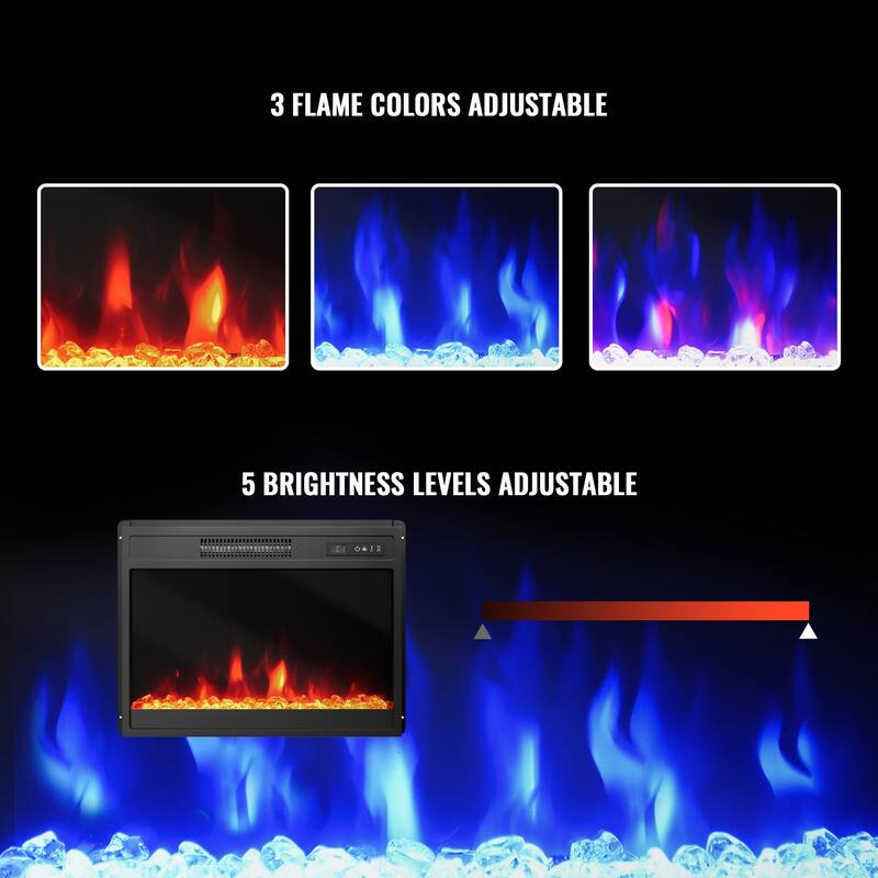 23 INCH Recessed Electric Fireplace with Remote Control (only Electric Fireplace) - 23 in.