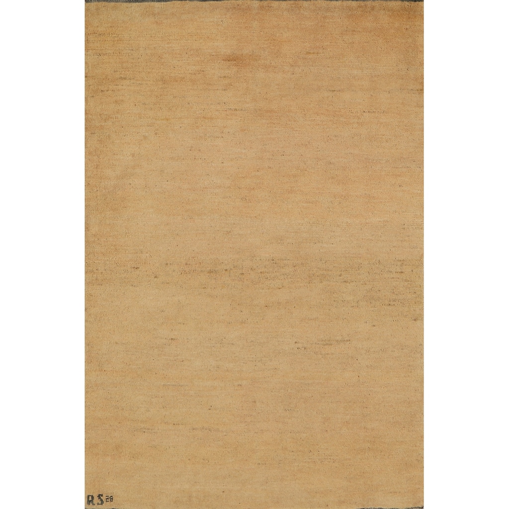 Modern Gabbeh Oriental Foyer Rug Handmade Tribal Wool Carpet - 3'5"x 4'10"