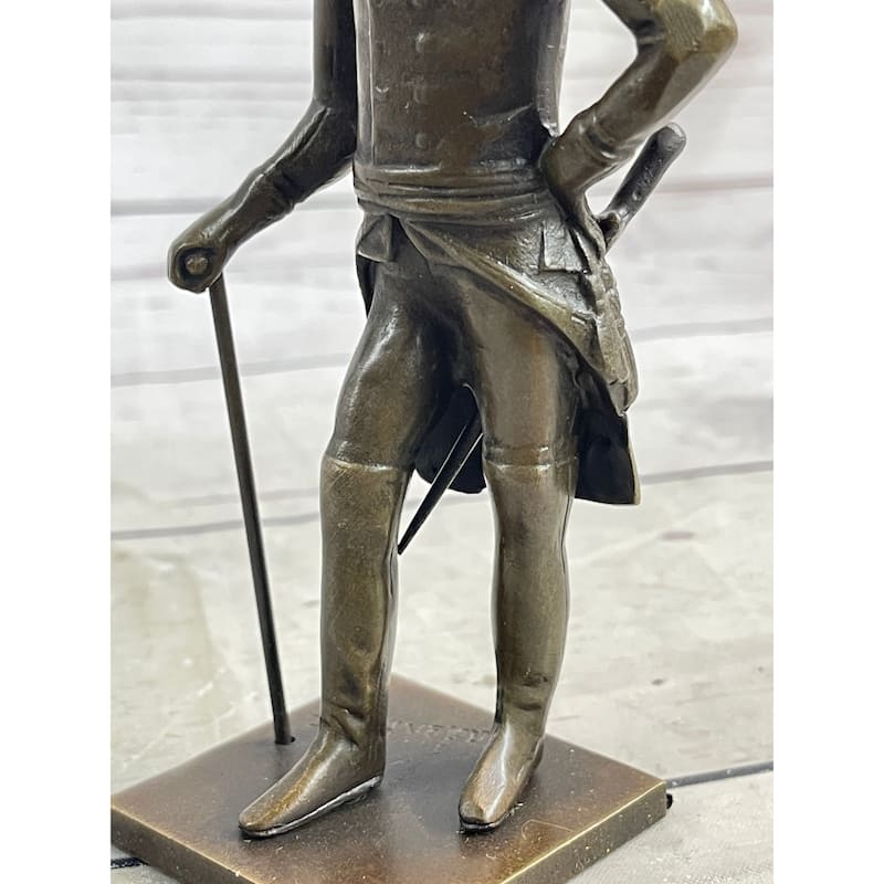 Frederick The Great Of Prussia Bronze Sculpture Statue Figure On Marble Base